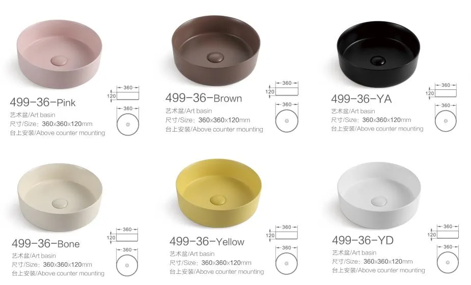 Ceramic New Products Green Kitchen Bathroom The Latest Design Multi-Color Sanitaryware Sink Art Basin