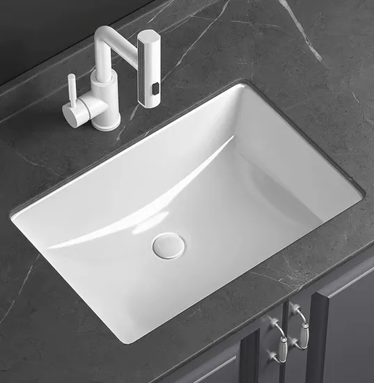 Modern White Ceramic Bathroom Cabinet Basin Pedestal Sink with Cupc Certification