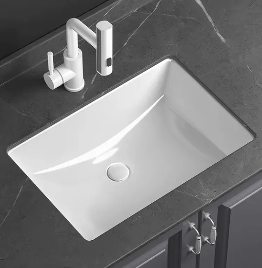 Modern White Ceramic Bathroom Cabinet Basin Pedestal Sink with Cupc Certification
