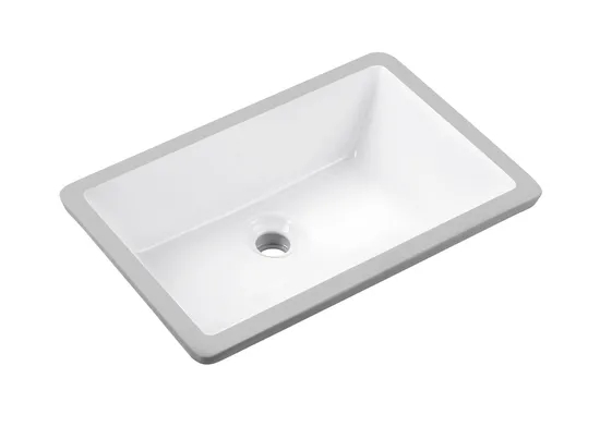 CE Cupc Oval Rectangular Bathroom Basin - White Ceramic Under Counter Mounted Sink
