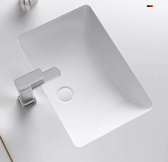 Marble Ceramic Countertop Wash Basin Square Marble Sanitary Ware Classic Fashion Hotel Bathroom Sink