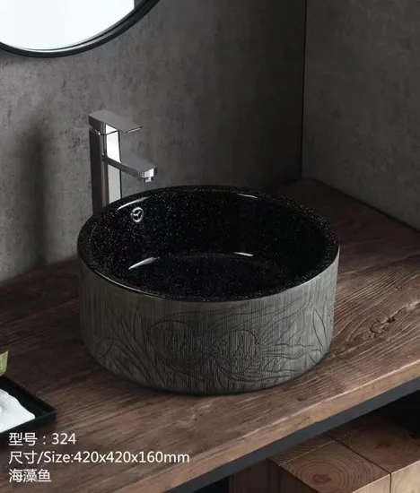 Rectangle Round Gold Wash Above Counter Home Hotel Restaurant Washroom Bathroom Sinks