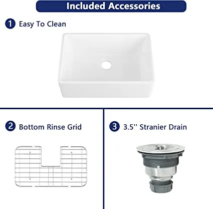 China Wholesale 30-Inch Kitchen Sink Fireclay Apron -Front Farmhouse Deep Black Farmhouse Sink