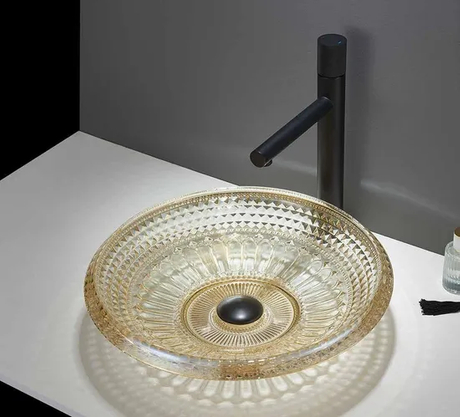 Hot Sale Luxury Decorative Modern Designs Tempered Bathroom Hand Art Wash Basin Glass Bowl Sink